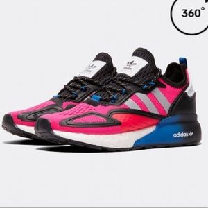 adidas ZX 2K Boost Trainer Shock Pink Grey
